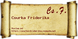 Csurka Friderika névjegykártya